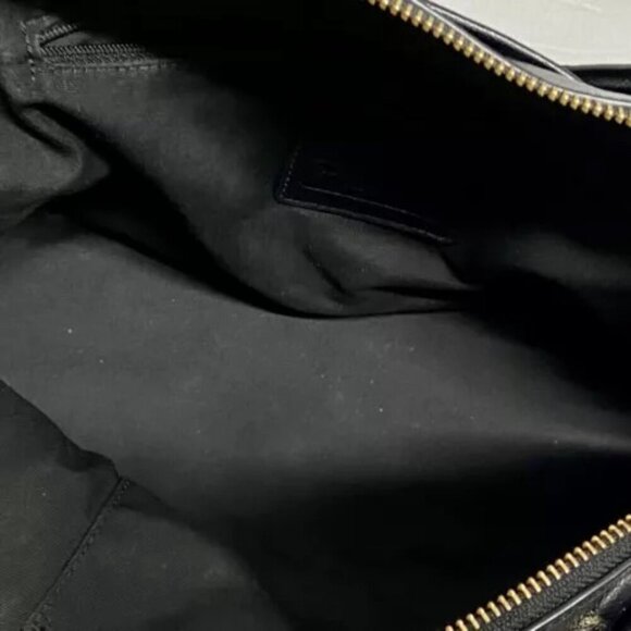 Coach Cora F36703 Patent Crossgrain Leather Black Gold Convertible Shoulder Bag - Picture 14 of 16